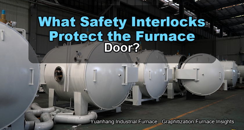What safety interlocks are there on the furnace door of the graphitization furnace?